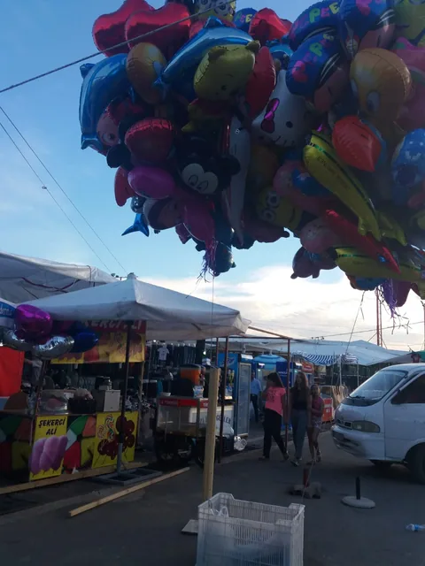 Kaynak galerideki renkli uçan balonlar