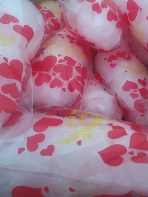 Paketlenmiş pembe pamuk şekerler